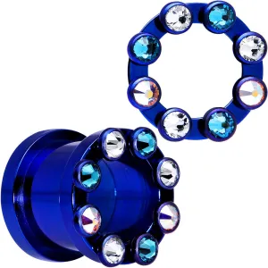 13mm Dark Blue Titanium Tunnels with Removable Dermal Tops