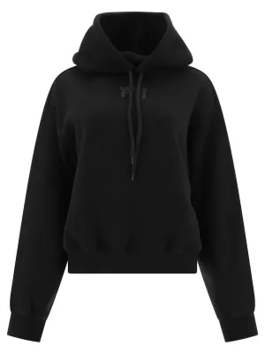 Alexander Wang Puff Logo Hoodie In Structured Terry