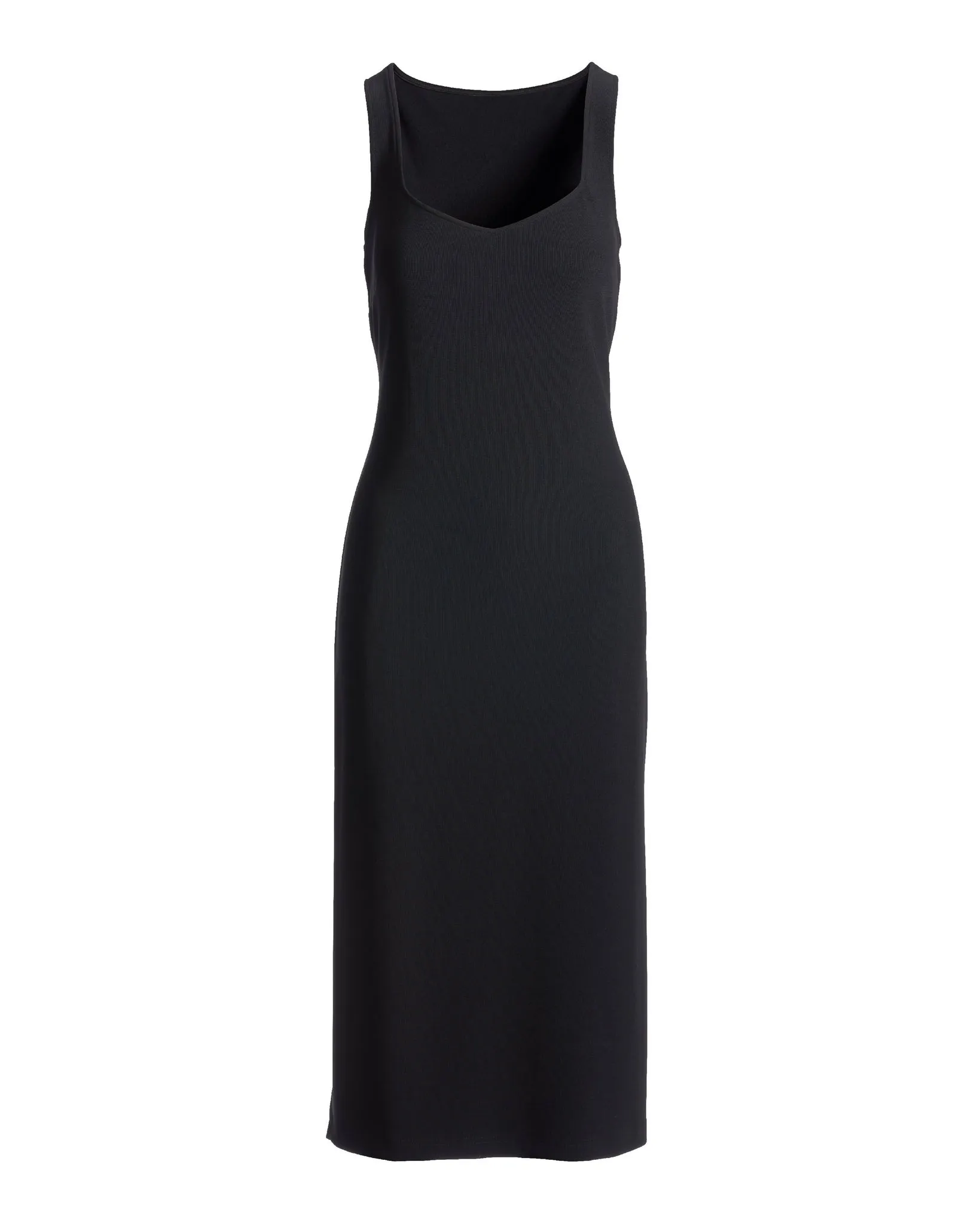 Beyond Travel Sweetheart Neckline Midi Dress Jet Black