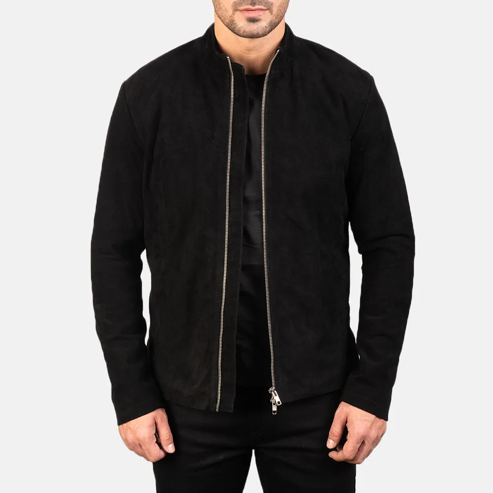 Black Suede Biker Jacket