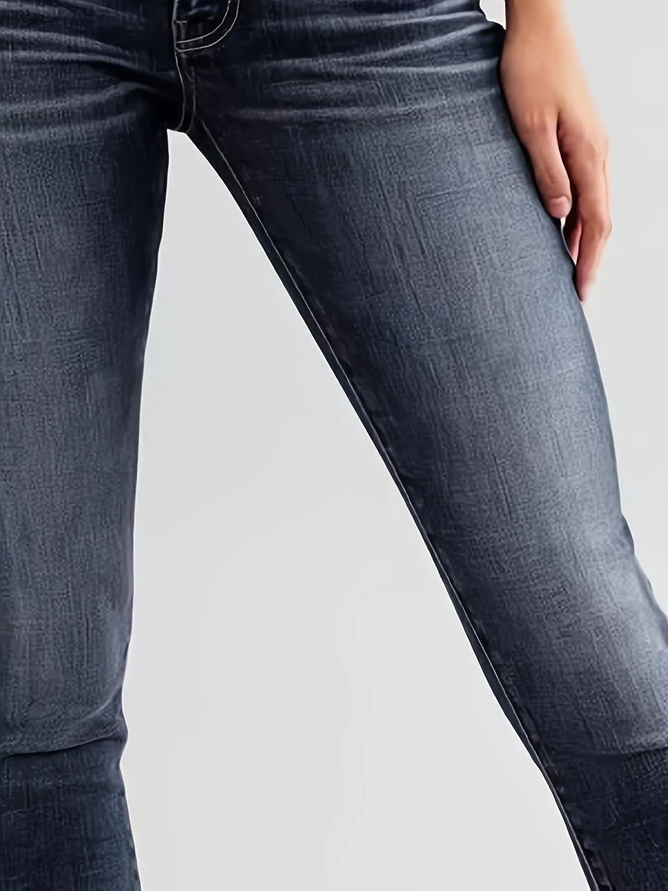 Blue High Stretch Slant Pocket Skinny Jeans for Women