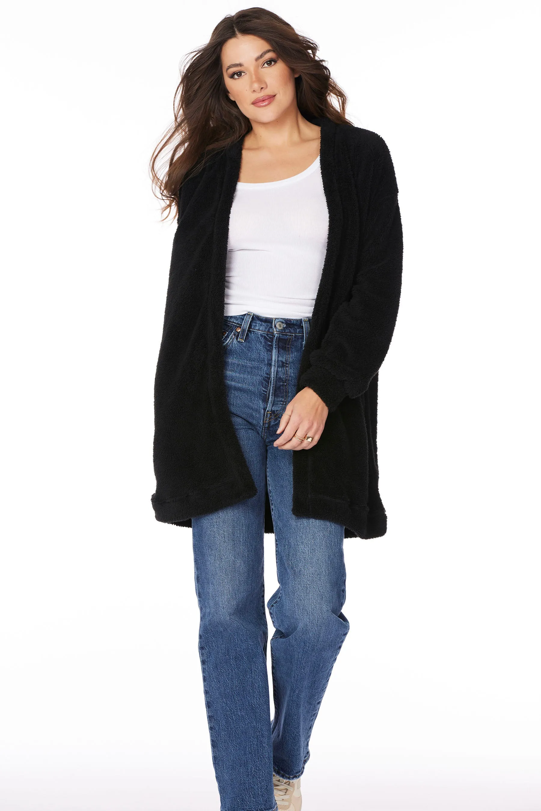 Bobi Long Fuzzy Cardigan