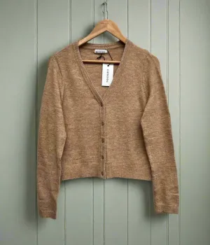 Camel Metallic Edge Cardigan