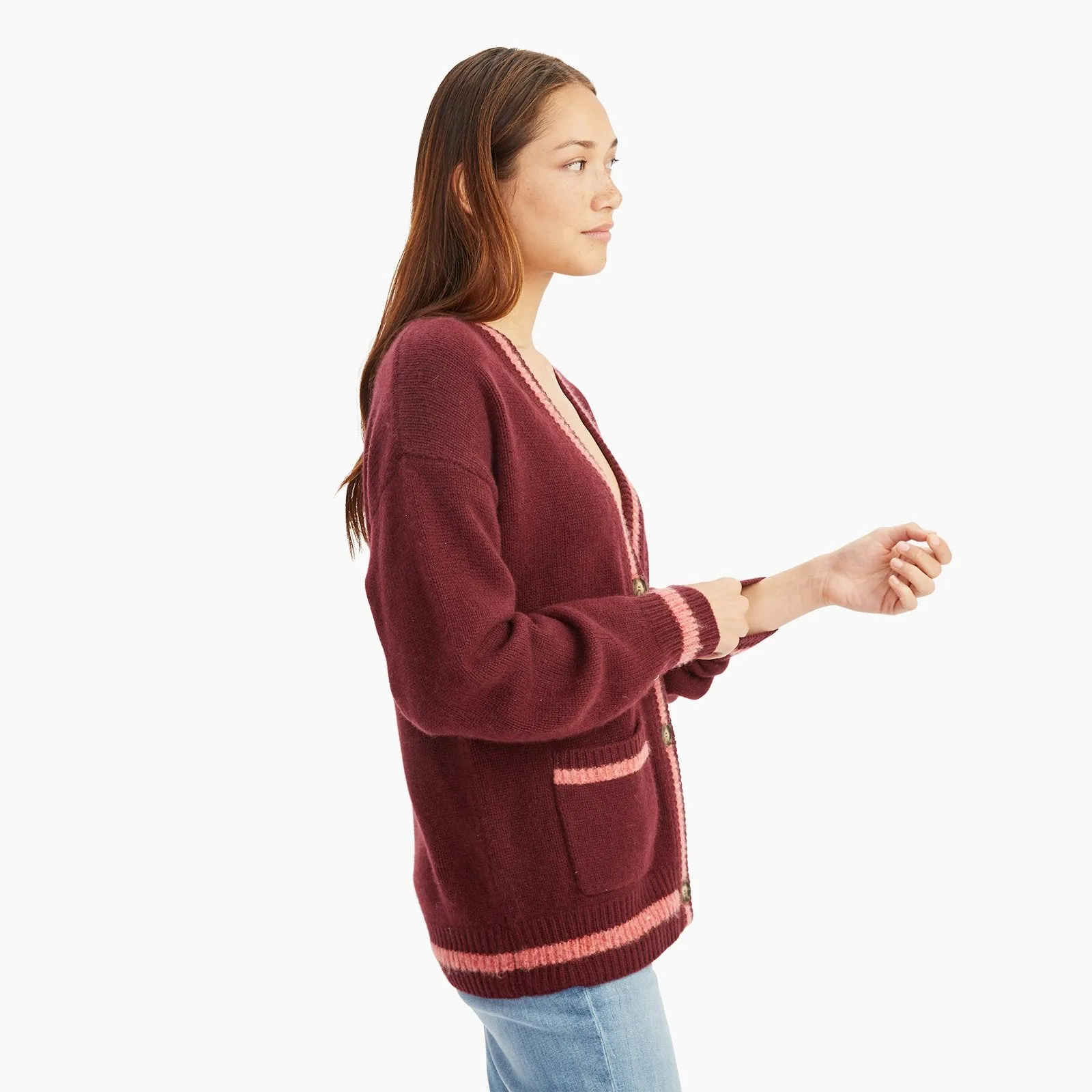 Cashmere Varsity Boyfriend Cardigan