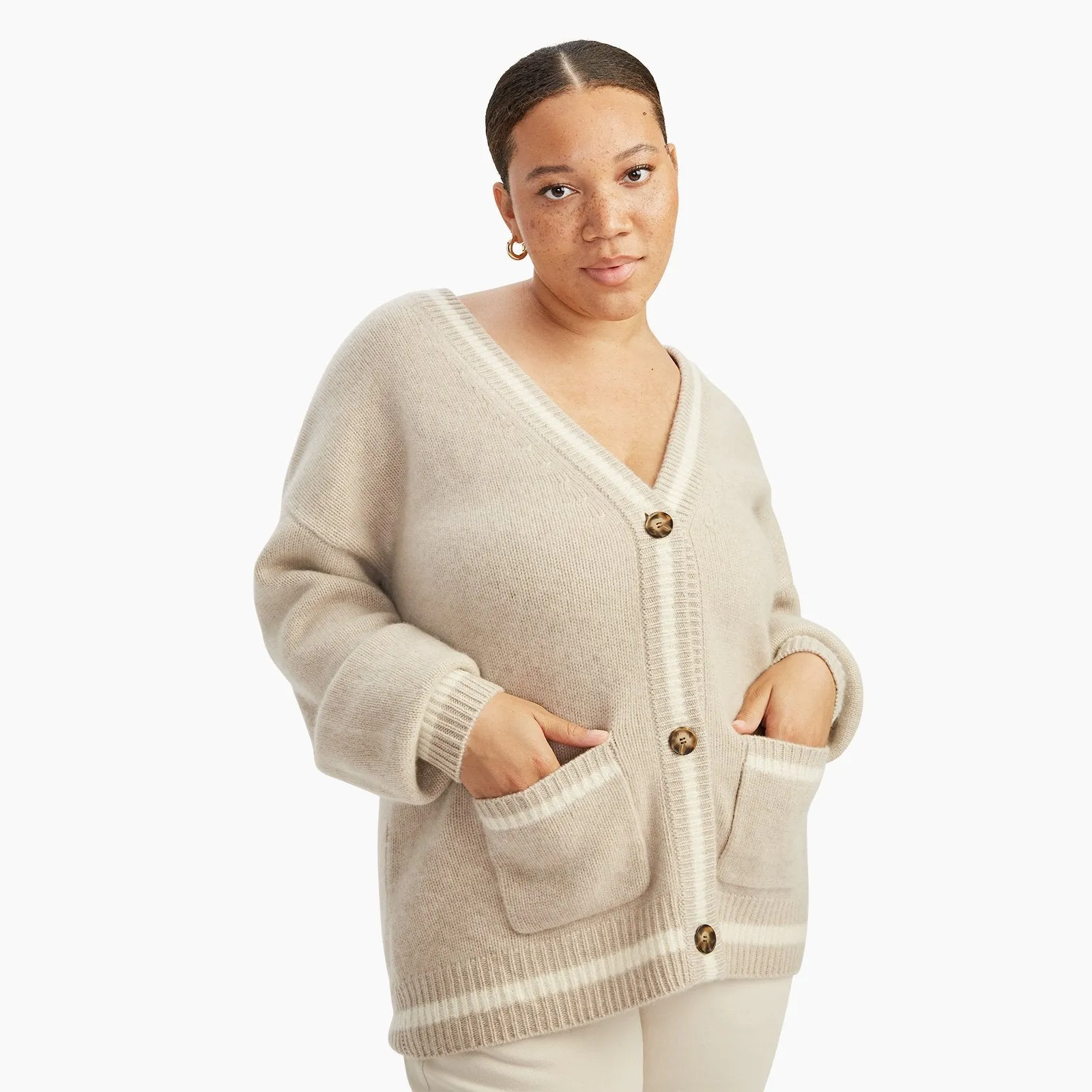 Cashmere Varsity Boyfriend Cardigan