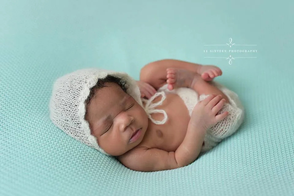 Cream Ruffles Mohair Newborn Pants and Hat Set