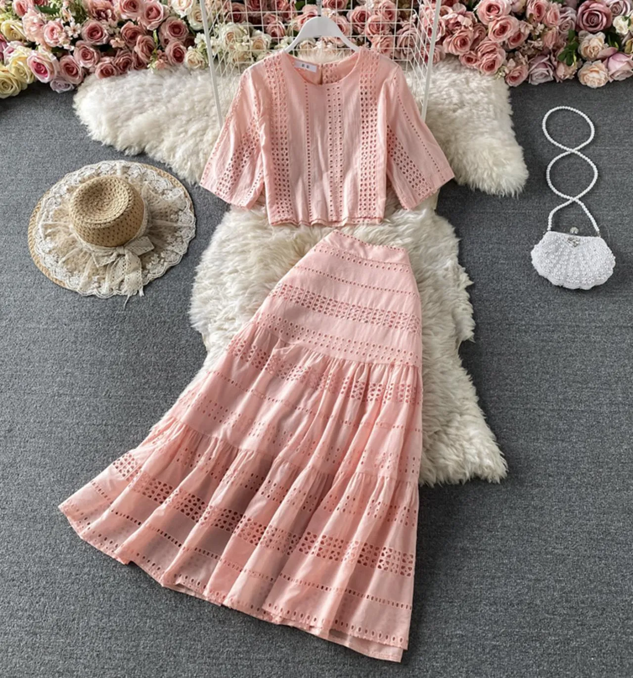 Cute A line two pieces dress fashion dress    S08