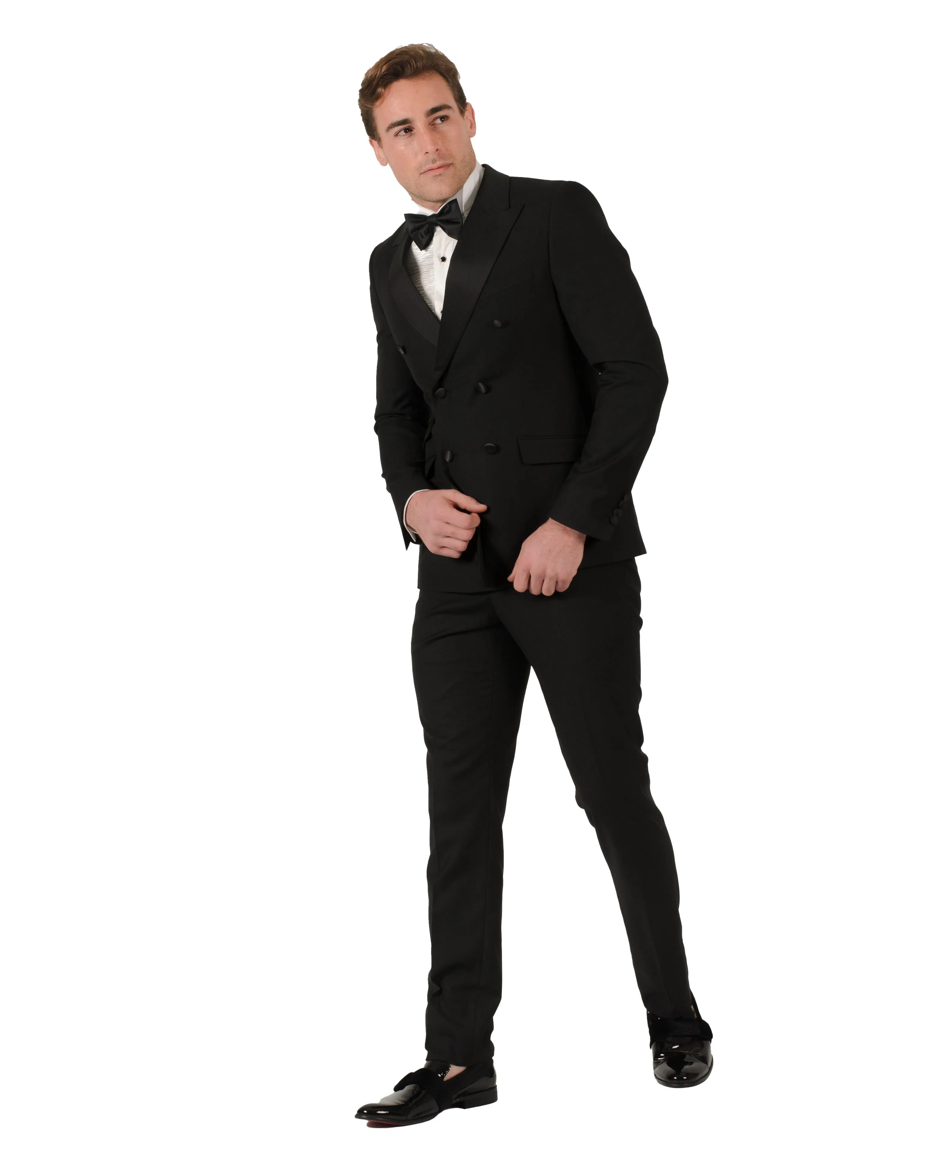 Fabio Fabrinni Double Breast Black slim fit Tuxedo FFX6DB-1230