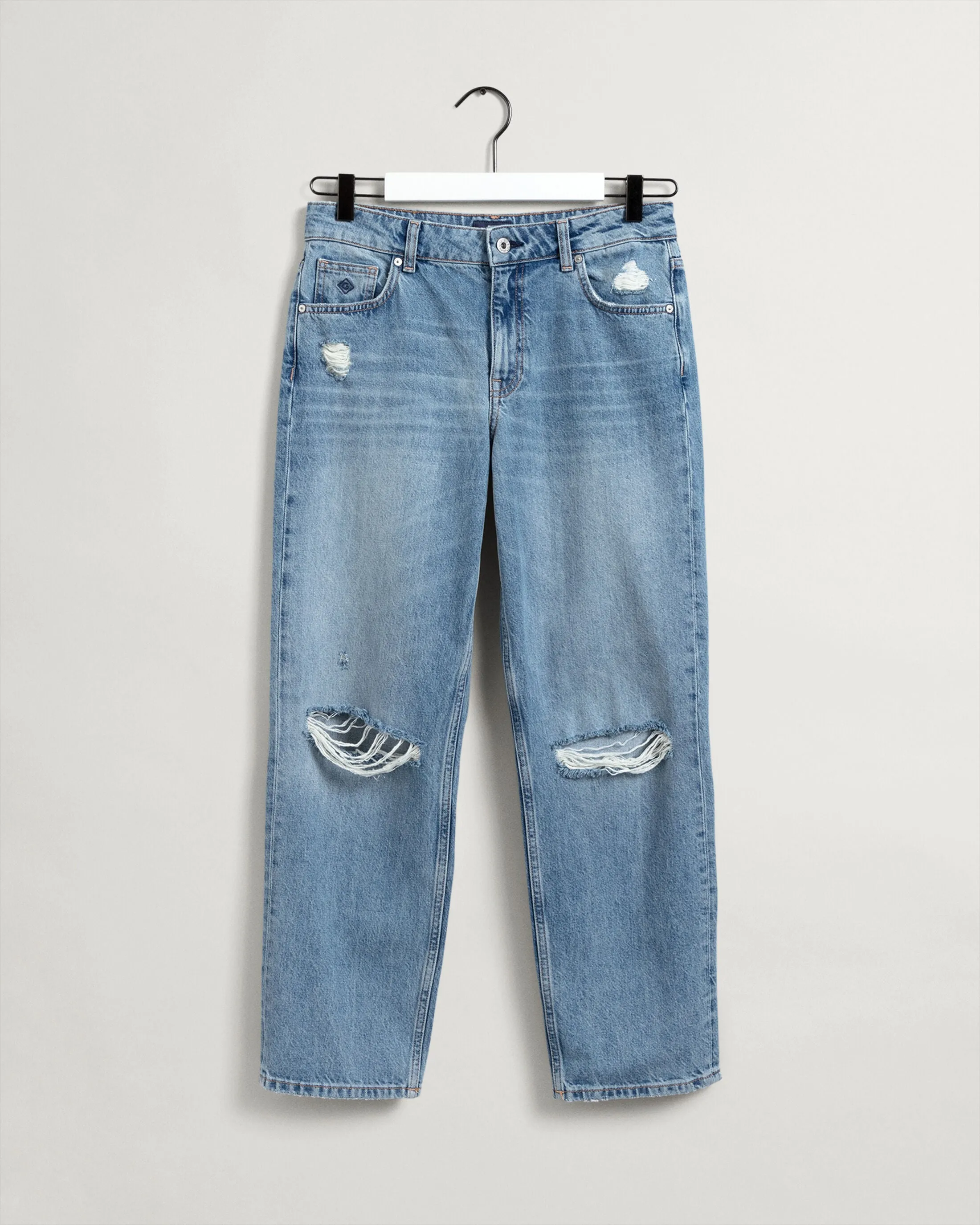 GANT Camie Relaxed Fit Cropped Ripped Jeans 0159