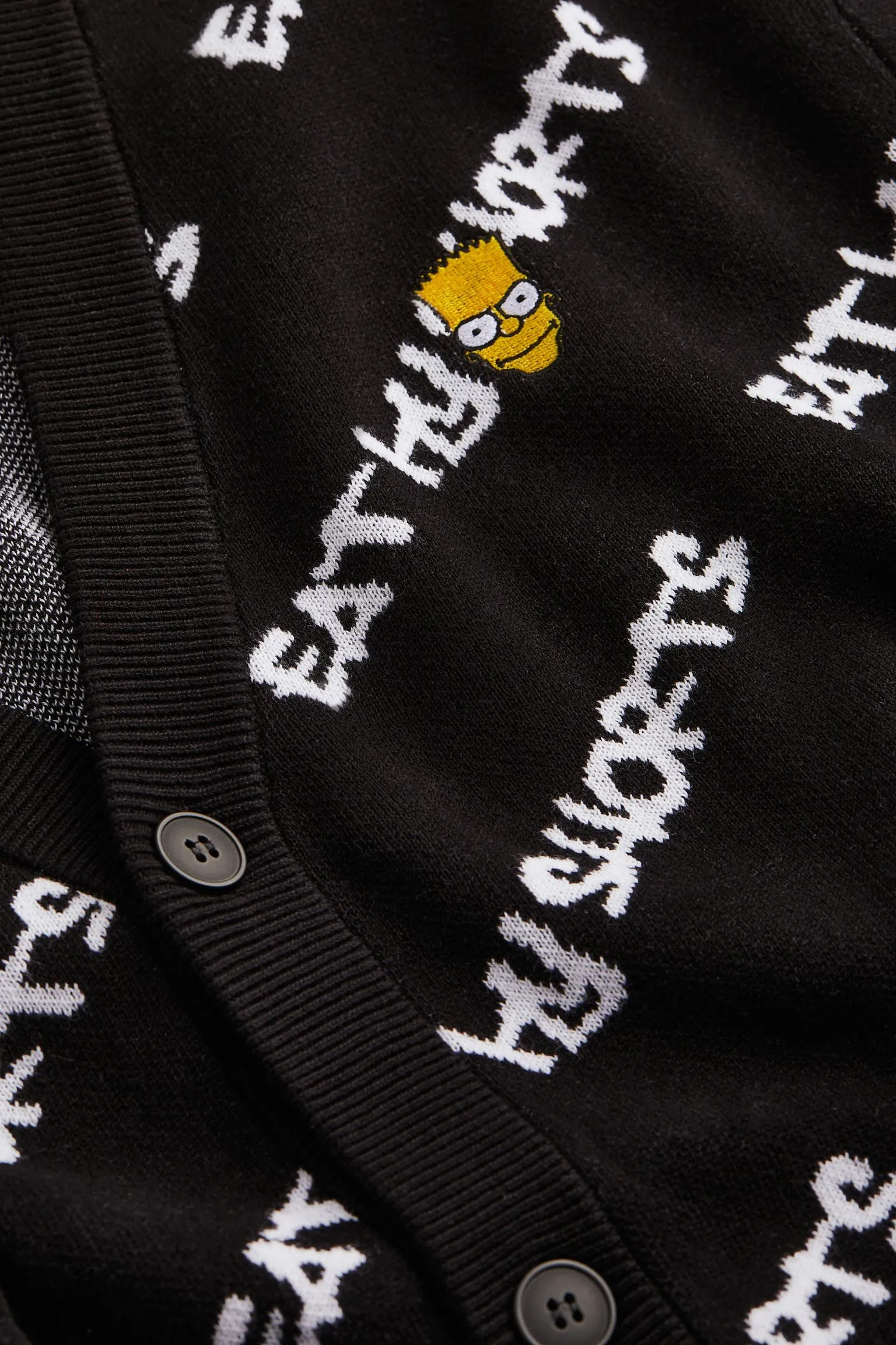 H&M x The Simpsons Oversized Fit Jacquard-knit Cardigan, black