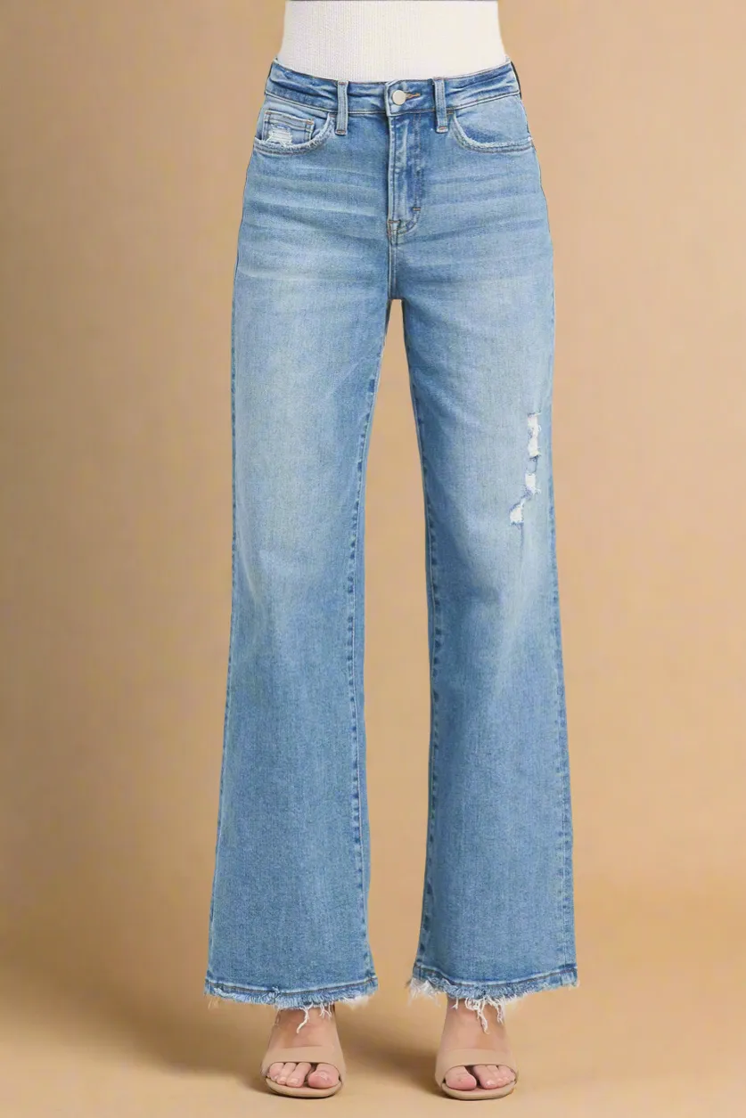 High Rise and Grind Wide Leg Jeans