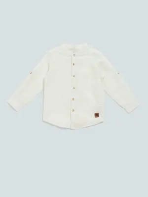 HOP Kids Solid White Relaxed Fit Shirt