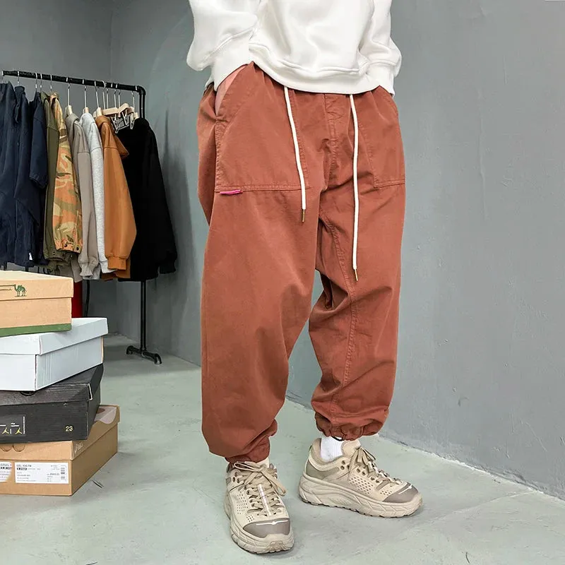 Japanese Streetwear Pure Cotton Casual Cargo Pants - Loose Fit