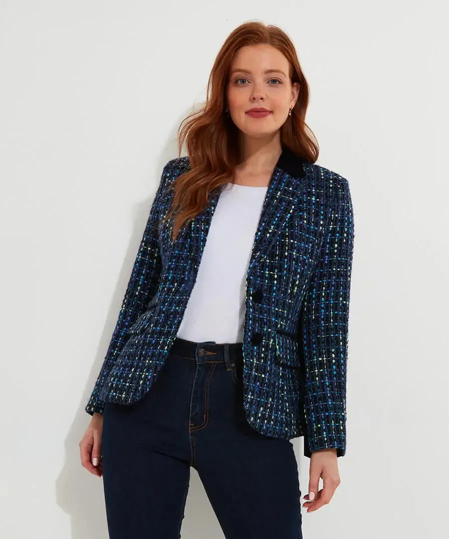 Joe Browns 12 Blue Tiah Tweed Jacket