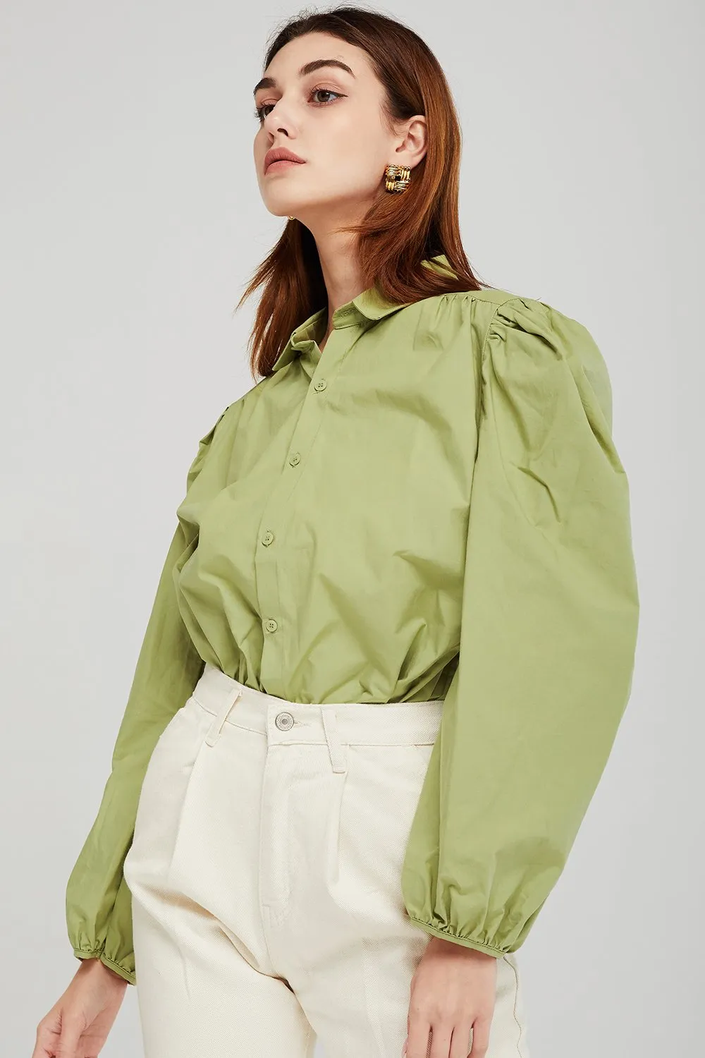 Jordyn Structured Puff Sleeve Shirt