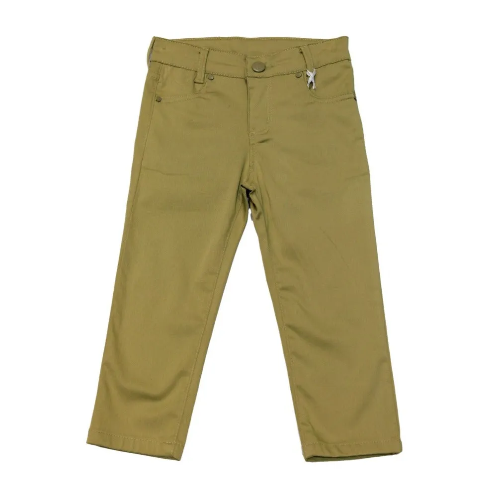 Kiddie Couture - Boys Olive Slim Fit Pants