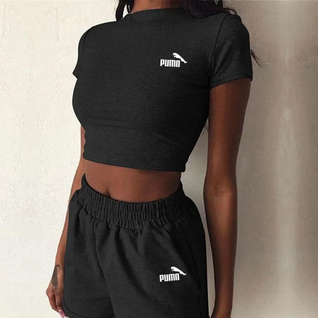 LADIES WARES Summer Crop Top 2020 Tracksuit-YOMA SL STORE