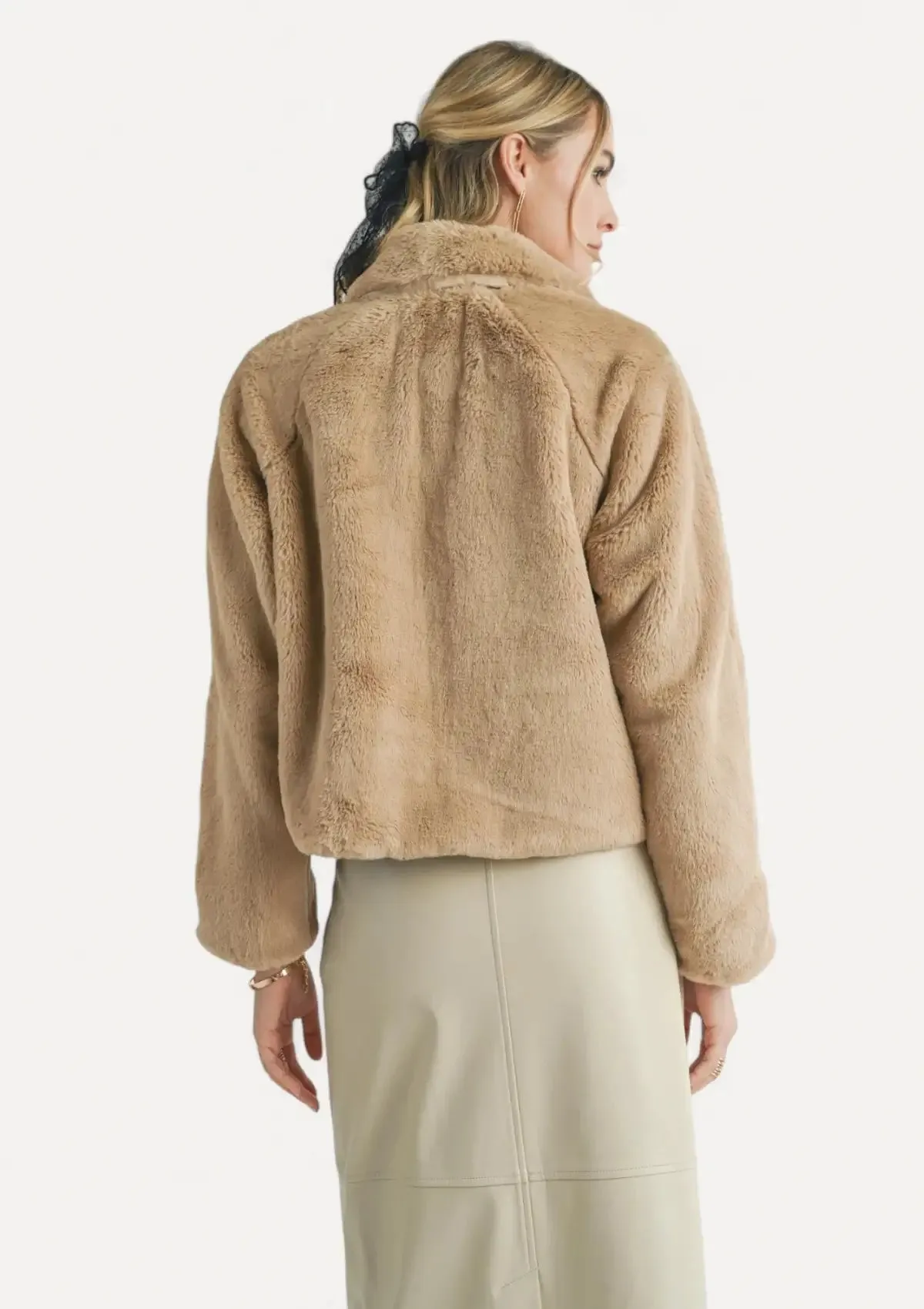 Libby Fur Jacket - Taupe