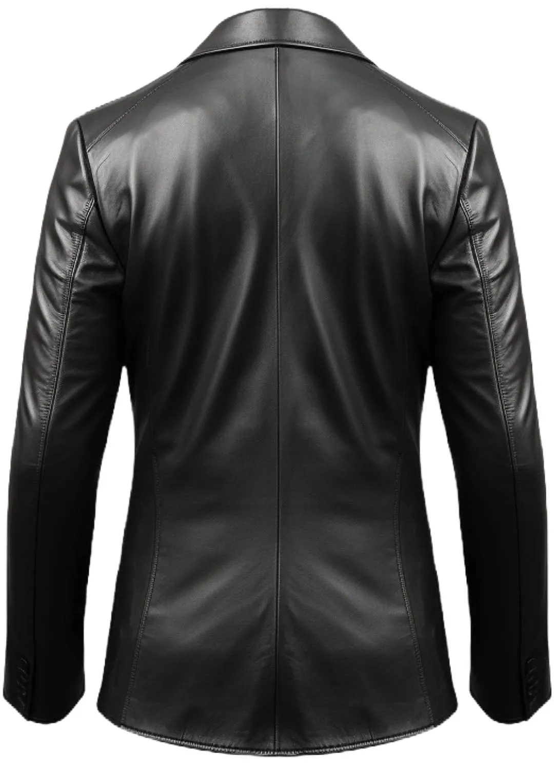 Men 2 Button Leather Coat