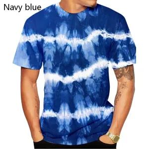 Men's Short Sleeve Casual Fashion Style 3D Printed Tie Dye T-Shirt