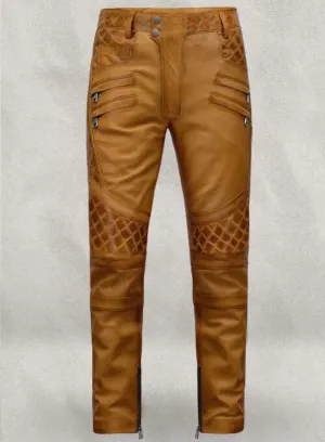 Men's Waxed Leather Biker Pants