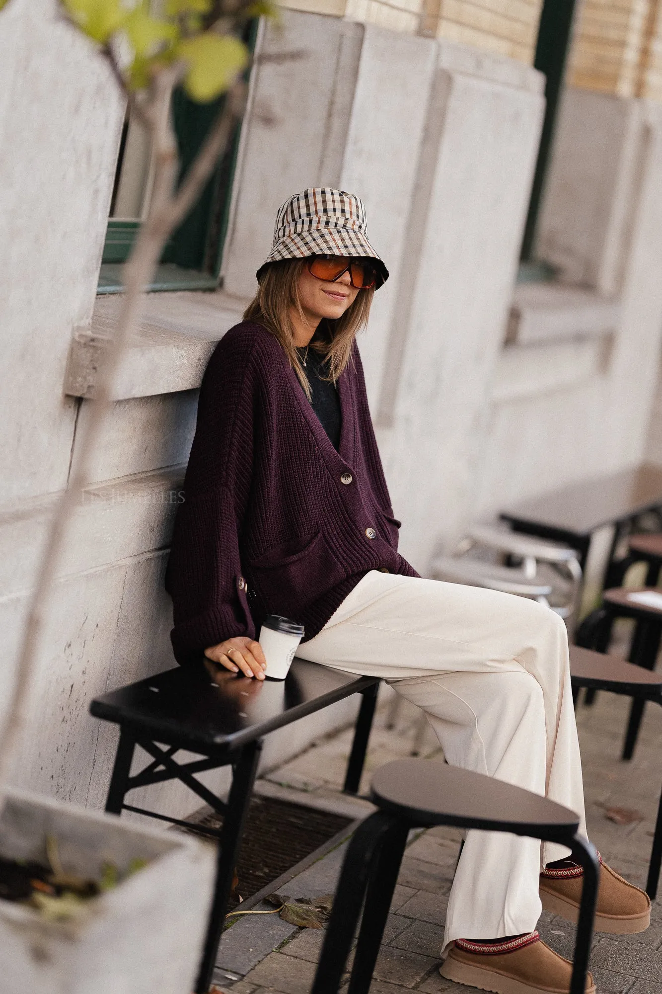 Noemie knitted cardigan burgundy