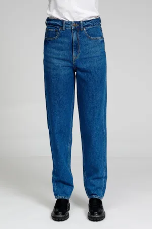 Performance Mom Jeans - Medium Blue Denim