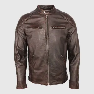 Permium Quality Vintage Distressed Leather Jacket Men 100% Cowhide Genuine Leather Jackets Slim Fit Motorcycle