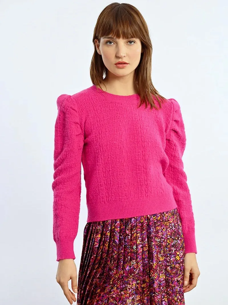 Pleated Puff Sleeve Sweater