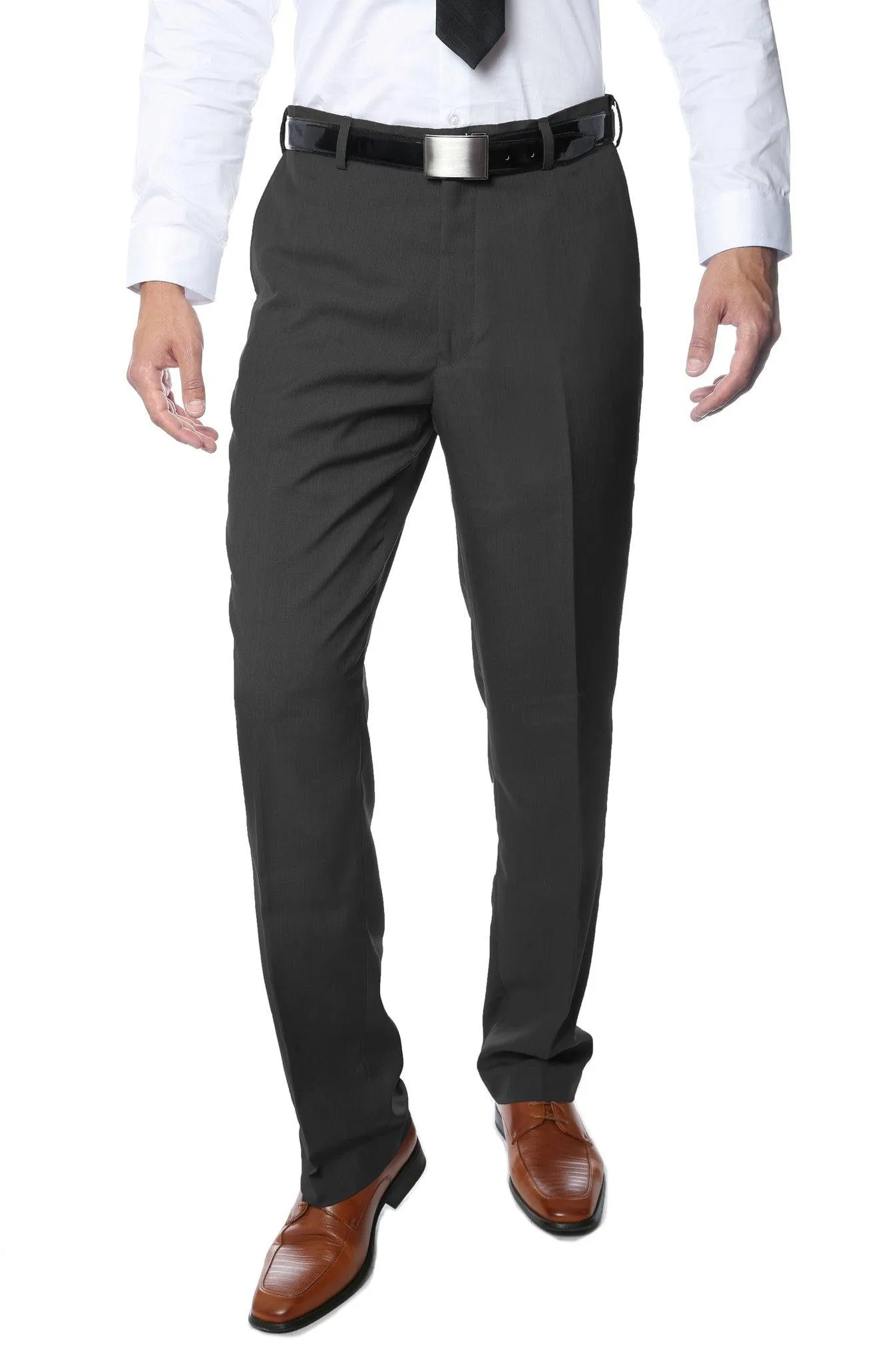 Premium Charcoal Regular Fit Suspender Ready Formal & Business Pants