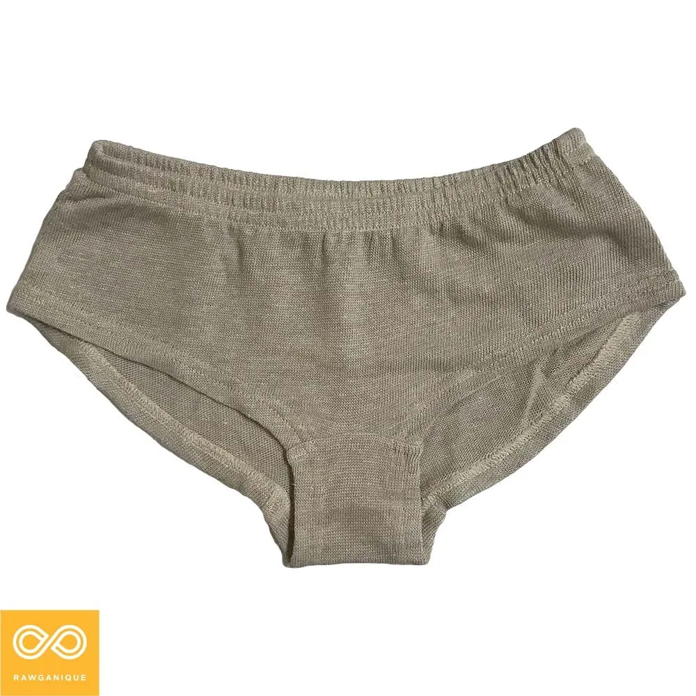 RAQUEL 100% Organic Linen Boy Short Panty (OC Thread, 100% Biodegradable Organic Elastic Option))