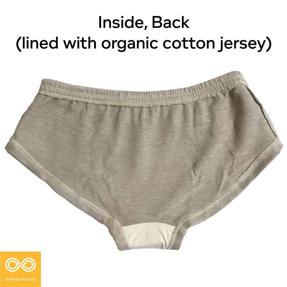 RAQUEL 100% Organic Linen Boy Short Panty (OC Thread, 100% Biodegradable Organic Elastic Option))