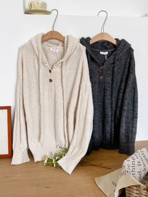 soft hooded knitted sweater top      S4760