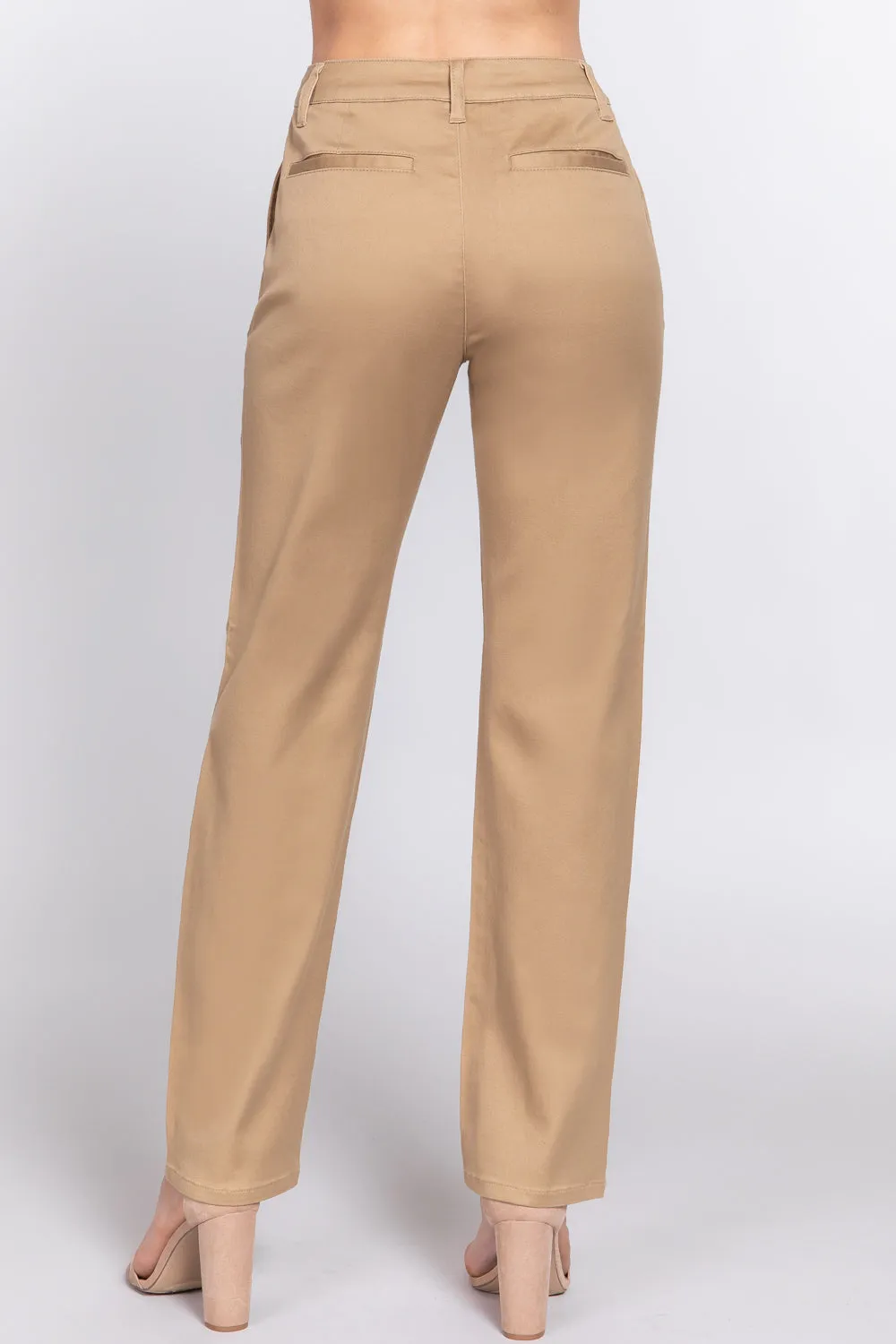 Straight Fit Twill Long Pants - 5 colors