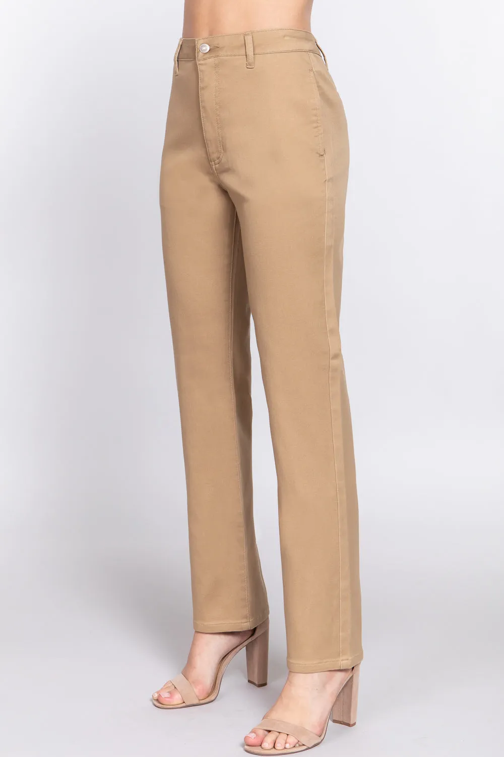 Straight Fit Twill Long Pants - 5 colors