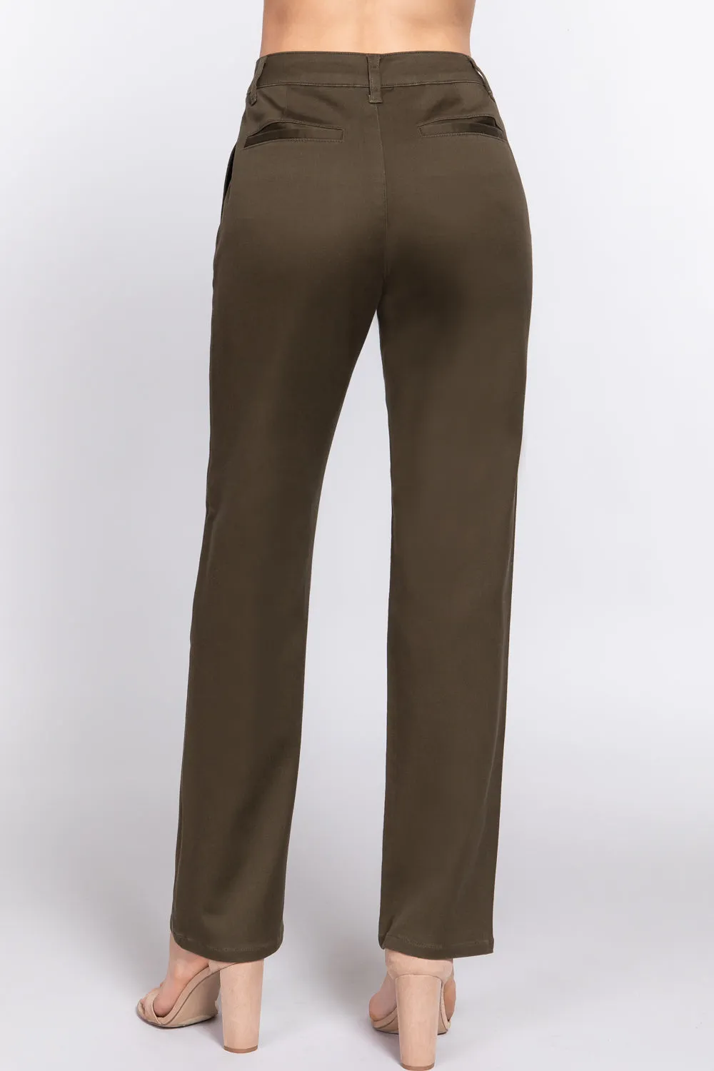 Straight Fit Twill Long Pants - 5 colors