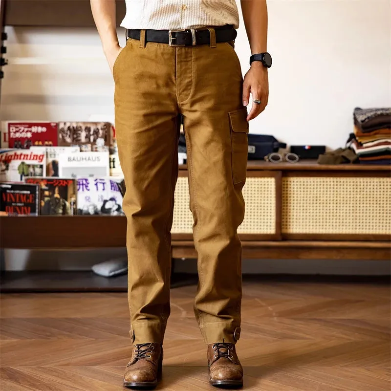 Vintage Inspired Men Cargo Pants - Amekaji Taper Fit