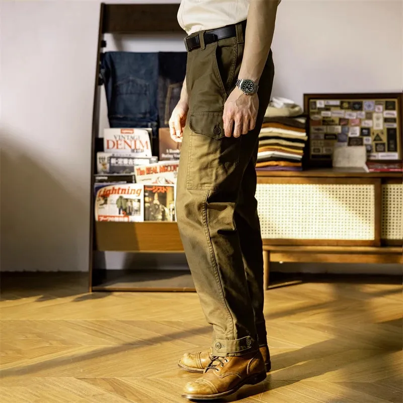 Vintage Inspired Men Cargo Pants - Amekaji Taper Fit