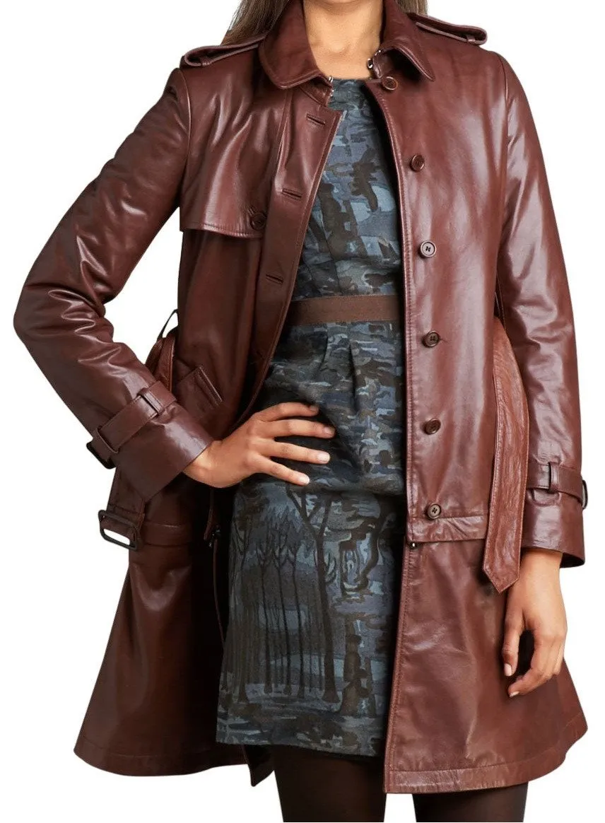 WOMAN LEATHER LONG REAL LEATHER COAT